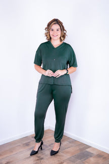 Conjunto Flórida - Malha Confort Calça e Blusa de Gola V