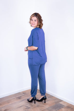 Conjunto Flórida - Malha Confort Calça e Blusa de Gola V