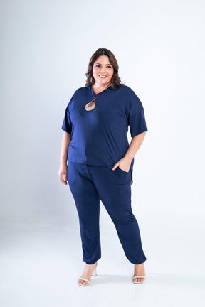 Conjunto Flórida - Malha Confort Calça e Blusa de Gola V