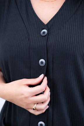 Conjunto Itália - Em Malha Canelada com Colete de Botões e Calça Pantalona