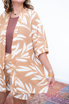 Conjunto Kimono Dora - Oversized Estampado e Bermuda em Crepe