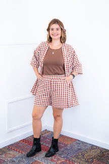 Conjunto Kimono Dora - Oversized Estampado e Bermuda em Crepe