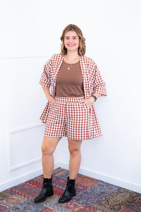 Conjunto Kimono Dora - Oversized Estampado e Bermuda em Crepe