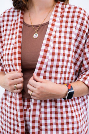 Conjunto Kimono Dora - Oversized Estampado e Bermuda em Crepe