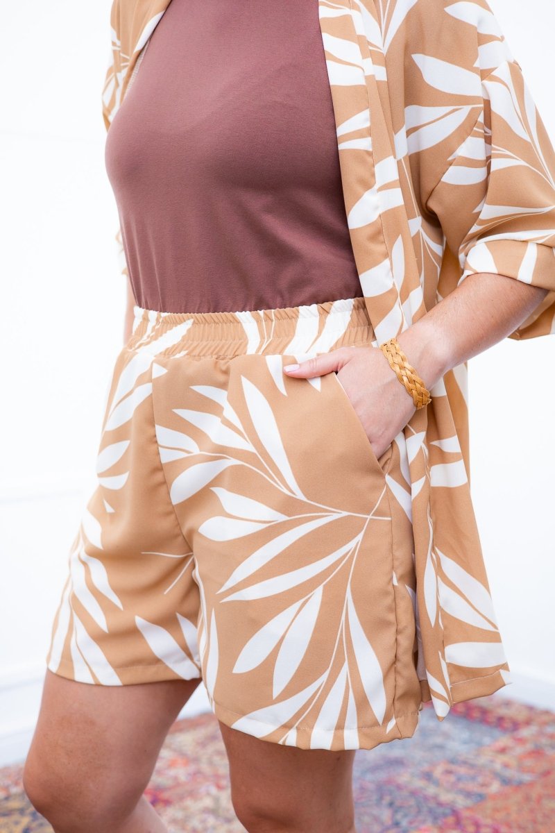 Conjunto Kimono Dora - Oversized Estampado e Bermuda em Crepe