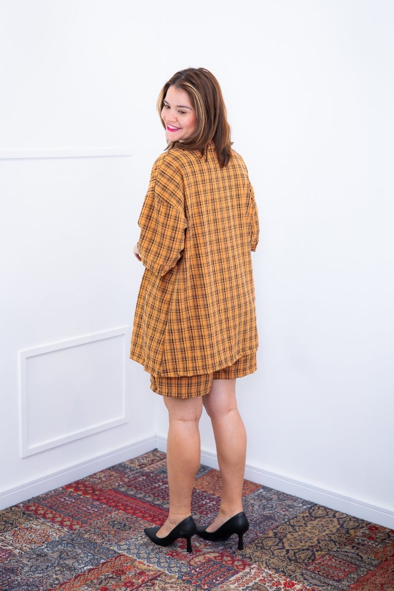 Conjunto Kimono Dora - Oversized Estampado e Bermuda em Crepe