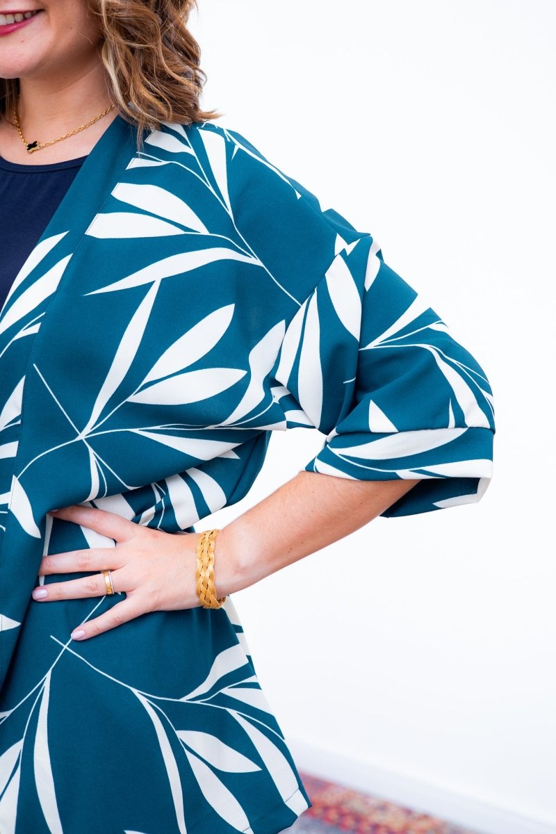 Conjunto Kimono Dora - Oversized Estampado e Bermuda em Crepe