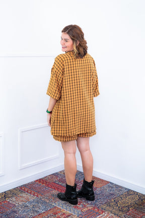 Conjunto Kimono Dora - Oversized Estampado e Bermuda em Crepe