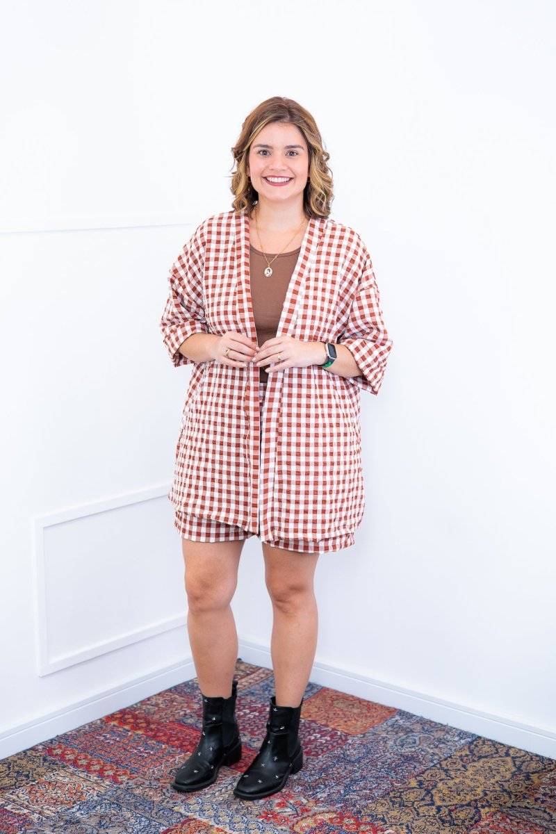 Conjunto Kimono Dora - Oversized Estampado e Bermuda em Crepe