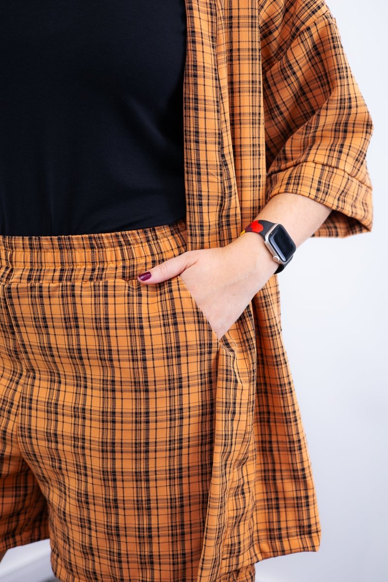 Conjunto Kimono Dora - Oversized Estampado e Bermuda em Crepe