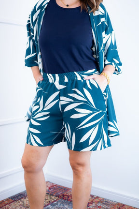 Conjunto Kimono Dora - Oversized Estampado e Bermuda em Crepe