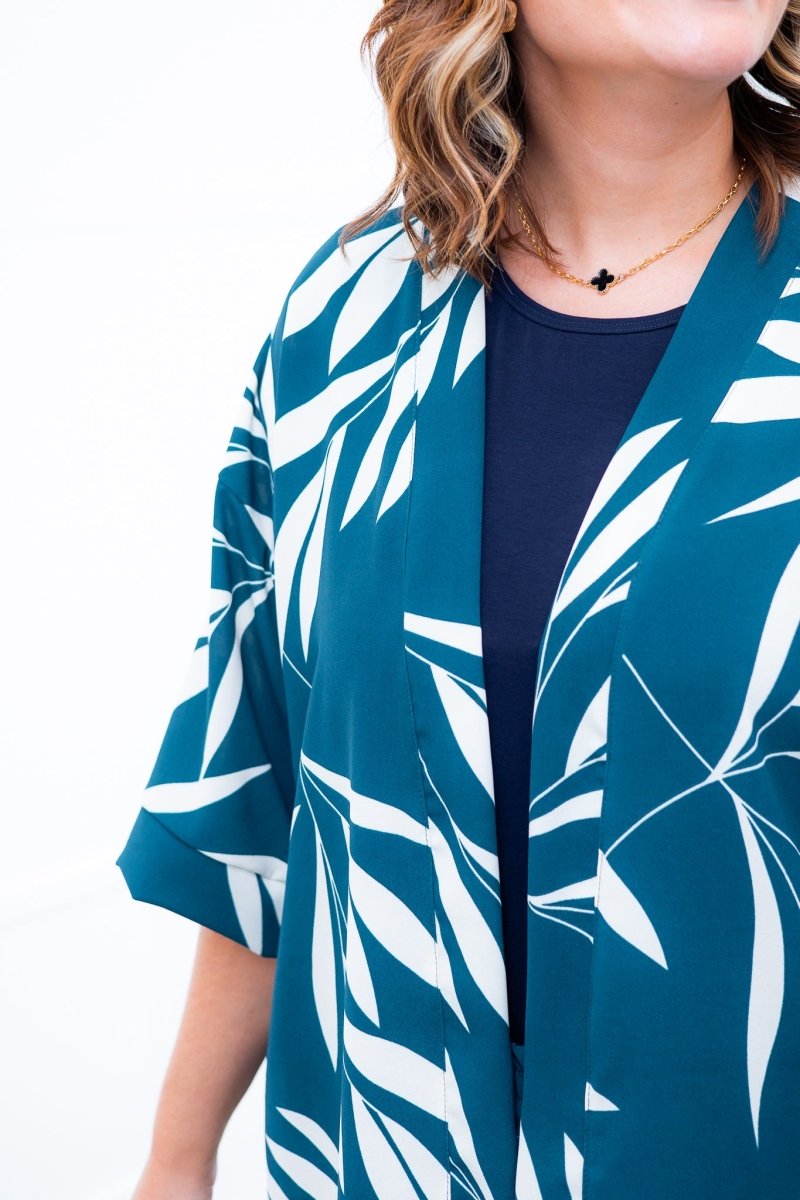 Conjunto Kimono Dora - Oversized Estampado e Bermuda em Crepe