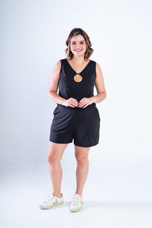 Conjunto Olivia - Bermudinha e Blusa Regata em Malha Confort