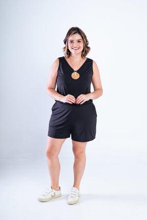 Conjunto Olivia - Bermudinha e Blusa Regata em Malha Confort