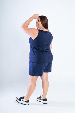 Conjunto Olivia - Bermudinha e Blusa Regata em Malha Confort