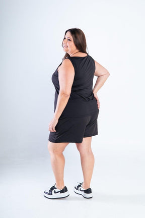 Conjunto Olivia - Bermudinha e Blusa Regata em Malha Confort