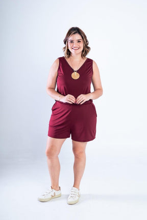 Conjunto Olivia - Bermudinha e Blusa Regata em Malha Confort