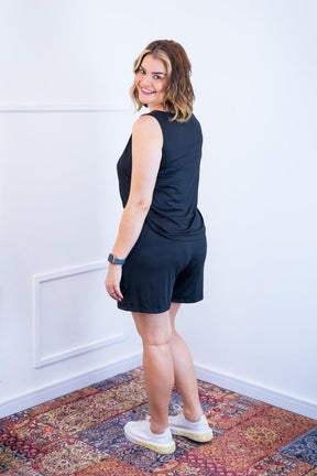 Conjunto Olivia - Bermudinha e Blusa Regata em Malha Confort