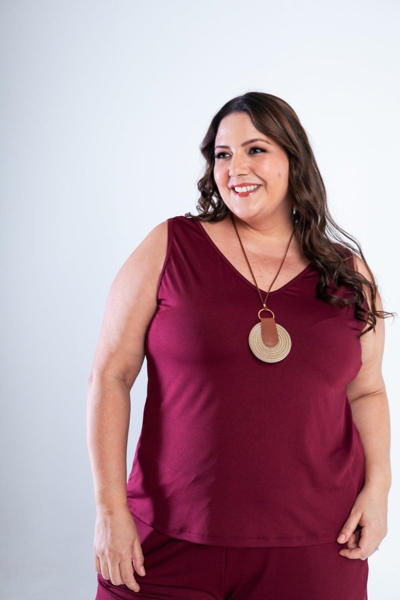 Conjunto Olivia - Bermudinha e Blusa Regata em Malha Confort