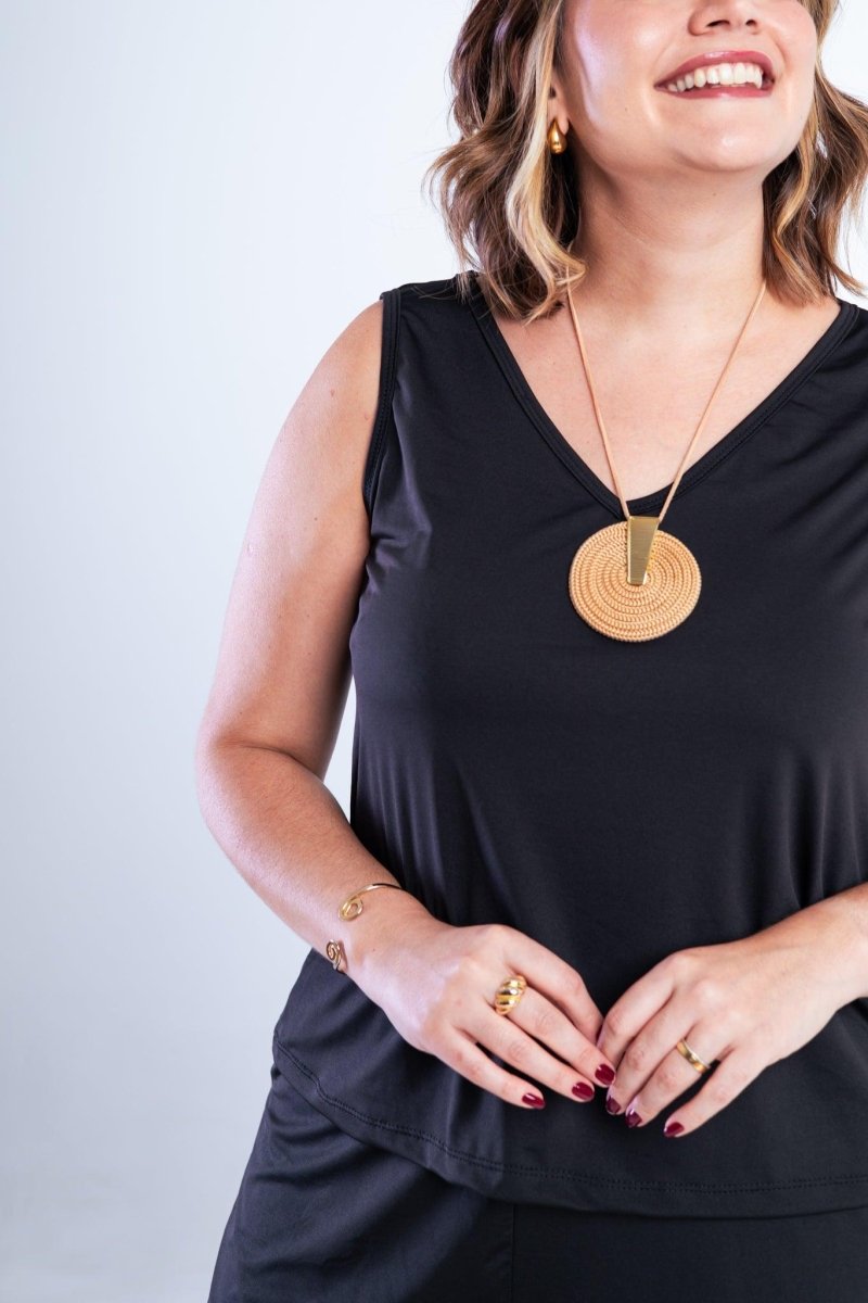 Conjunto Olivia - Bermudinha e Blusa Regata em Malha Confort