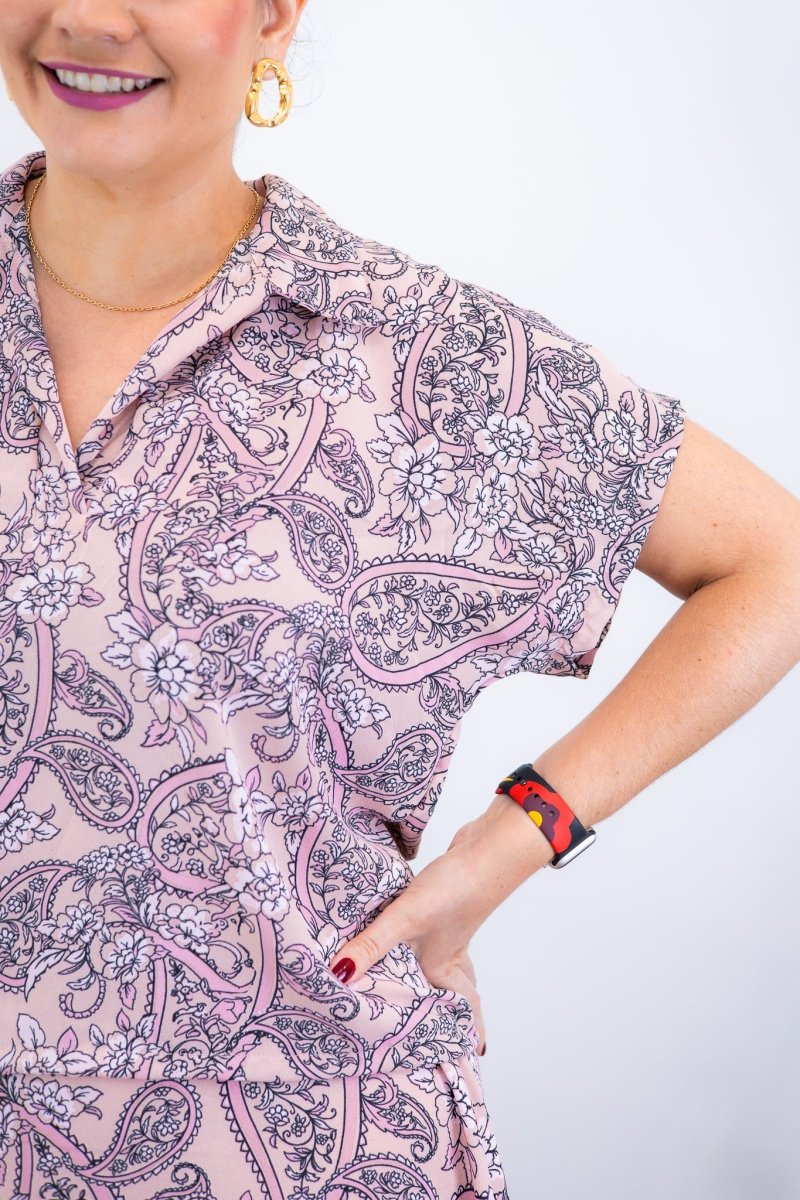 Conjunto Rio – Saia Longa e Blusa com Decote V em Crepe com Caimento Fluido