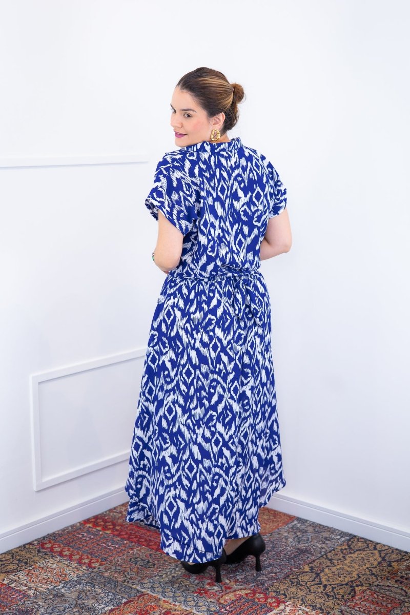 Conjunto Rio – Saia Longa e Blusa com Decote V em Crepe com Caimento Fluido