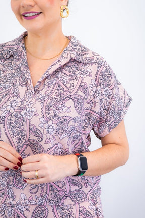 Conjunto Rio – Saia Longa e Blusa com Decote V em Crepe com Caimento Fluido