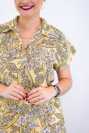 Conjunto Rio – Saia Longa e Blusa com Decote V em Crepe com Caimento Fluido