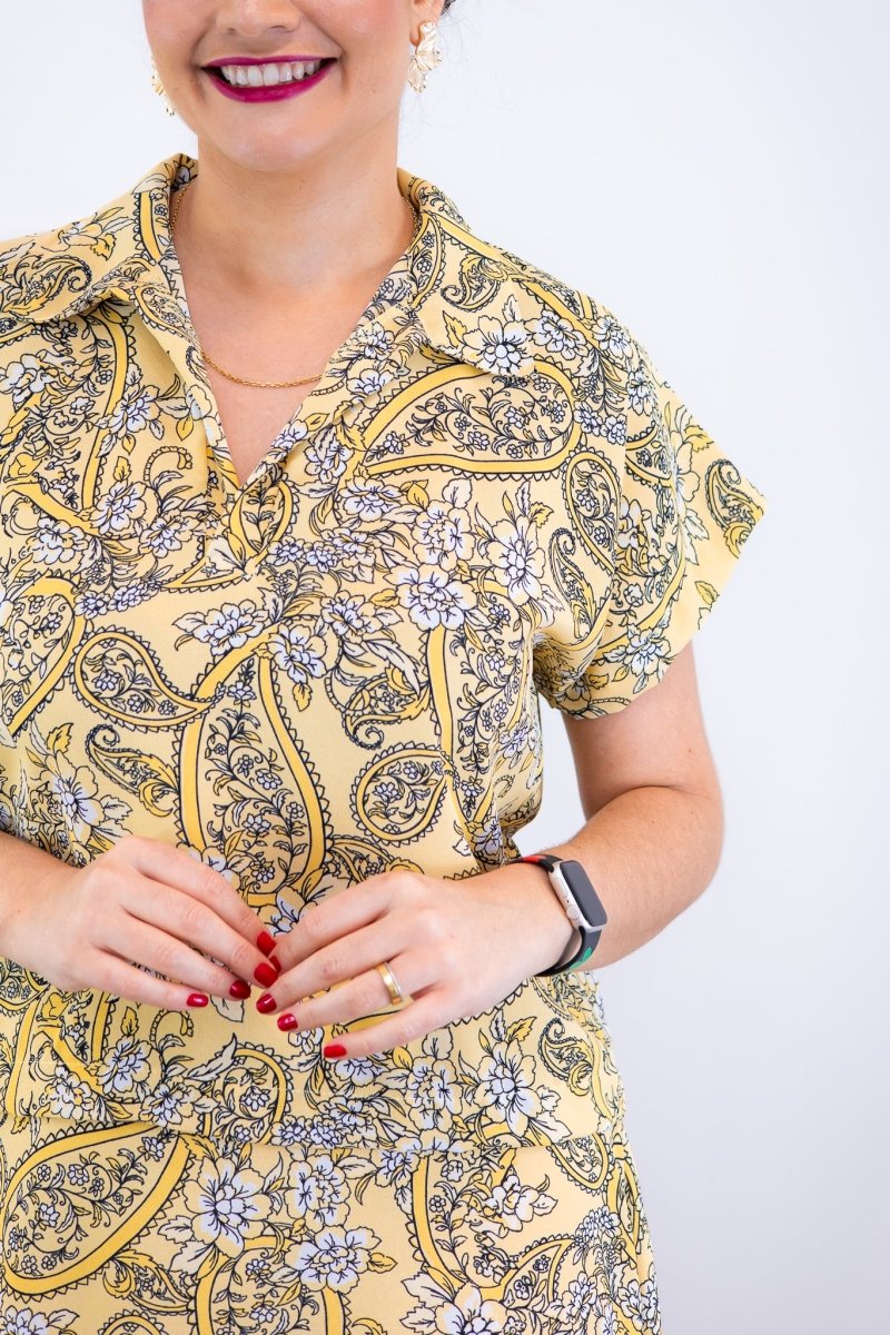 Conjunto Rio – Saia Longa e Blusa com Decote V em Crepe com Caimento Fluido