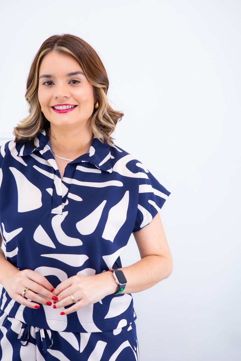 Conjunto Salvador – Bermuda e Blusa em Crepe com Estampa Geométrica