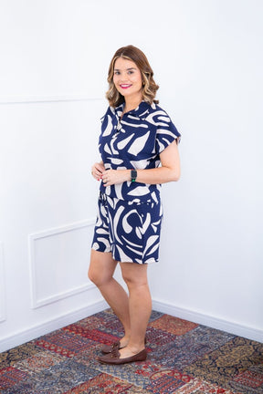 Conjunto Salvador – Bermuda e Blusa em Crepe com Estampa Geométrica