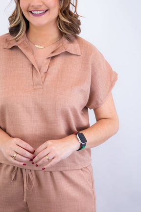 Conjunto Salvador - Bermuda e Blusa em Linho Light