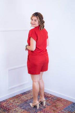 Conjunto Salvador - Bermuda e Blusa em Linho Light