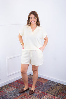 Conjunto Salvador - Bermuda e Blusa em Linho Light