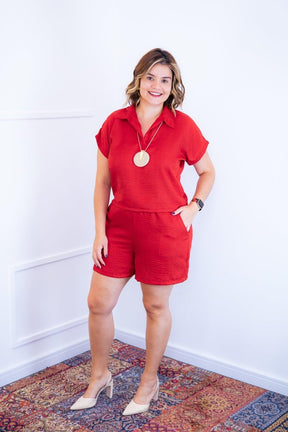 Conjunto Salvador - Bermuda e Blusa em Linho Light