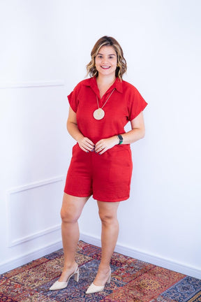 Conjunto Salvador - Bermuda e Blusa em Linho Light