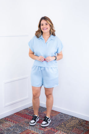 Conjunto Salvador - Bermuda e Blusa em Linho Light