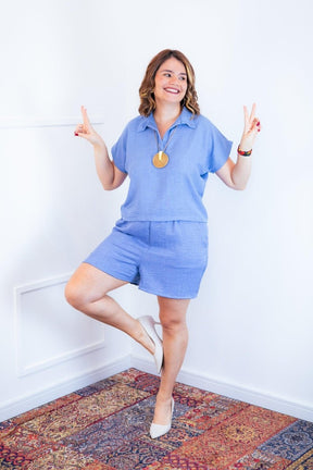 Conjunto Salvador - Bermuda e Blusa em Linho Light