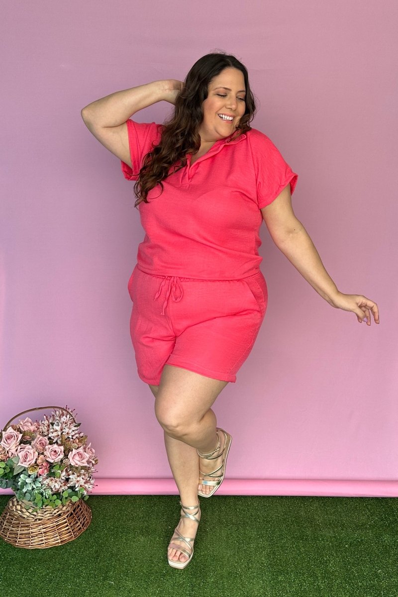 Conjunto Salvador - Bermuda e Blusa em Linho Light