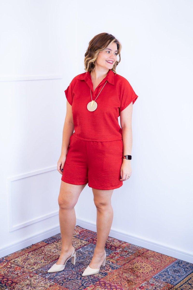 Conjunto Salvador - Bermuda e Blusa em Linho Light