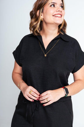 Conjunto Salvador - Bermuda e Blusa em Linho Light