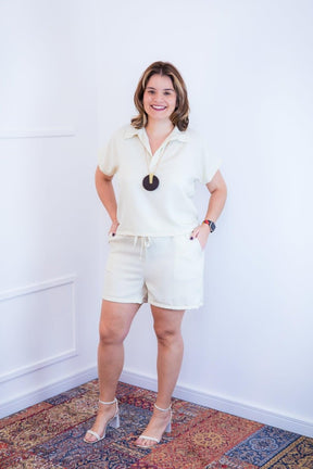 Conjunto Salvador - Bermuda e Blusa em Linho Light