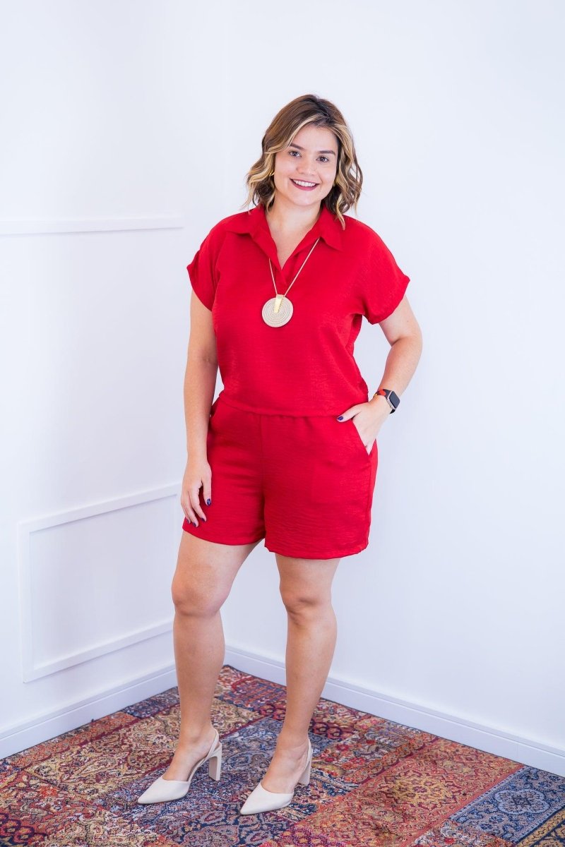 Conjunto Salvador - Bermuda e Blusa em Linho Light