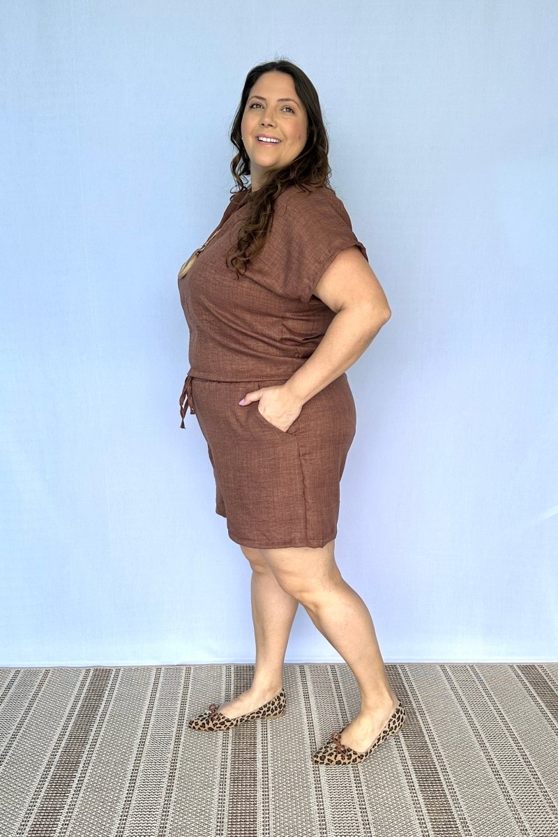 Conjunto Salvador - Bermuda e Blusa em Linho Light