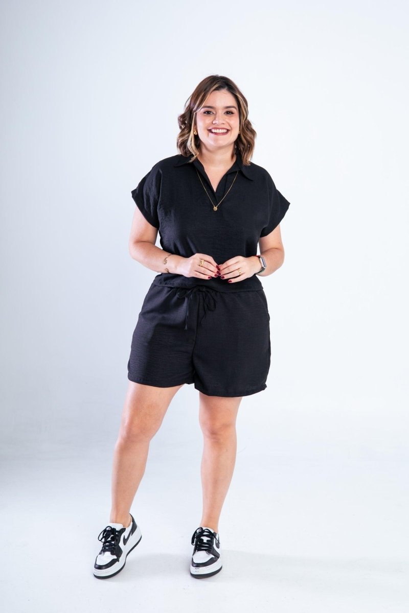 Conjunto Salvador - Bermuda e Blusa em Linho Light