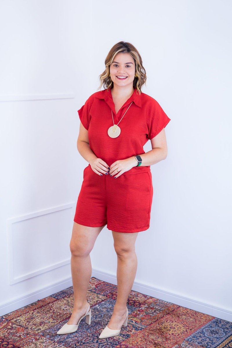 Conjunto Salvador - Bermuda e Blusa em Linho Light