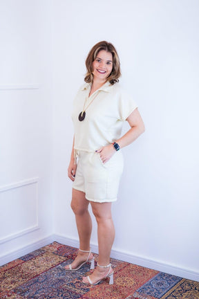 Conjunto Salvador - Bermuda e Blusa em Linho Light