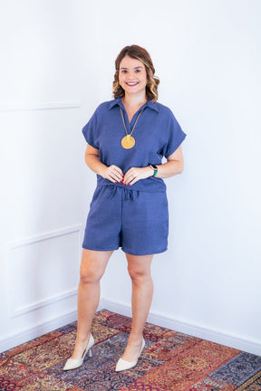 Conjunto Salvador - Bermuda e Blusa em Linho Light