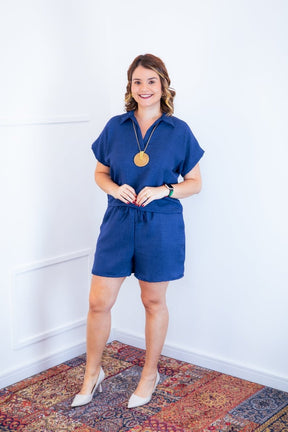 Conjunto Salvador - Bermuda e Blusa em Linho Light