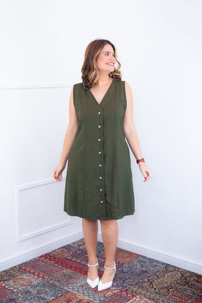 Vestido Vanessa – Midi Regata Ajustável em Viscose Marrant